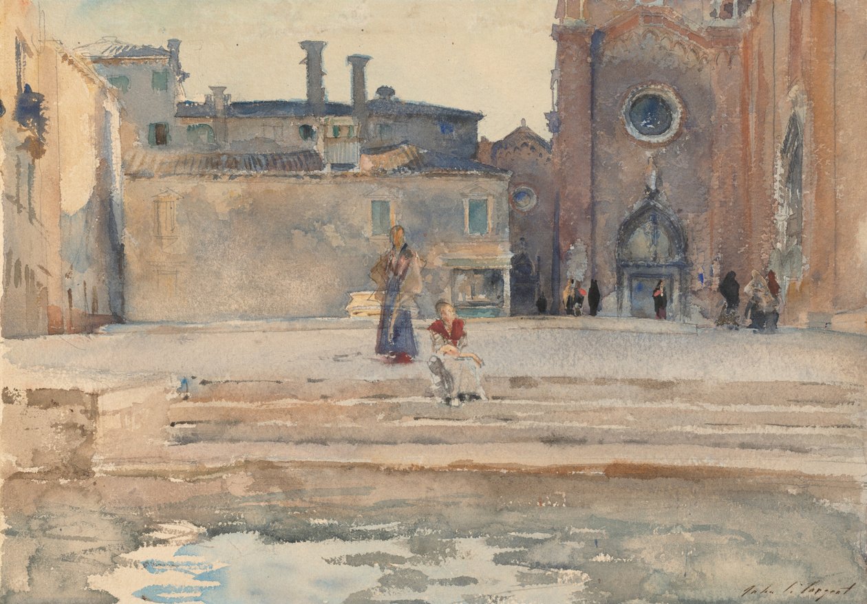Campo dei Frari, Veneza, c. 1880. de John Singer Sargent