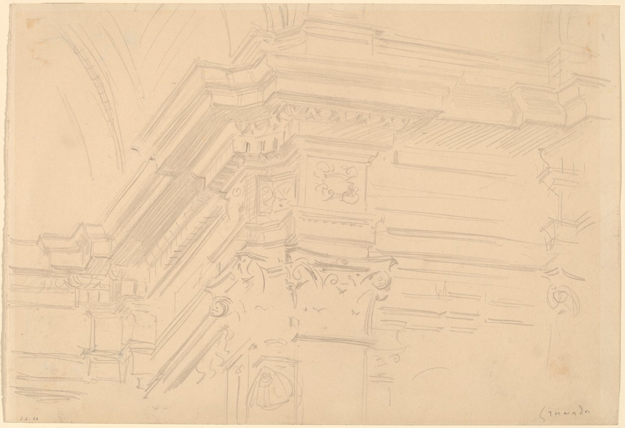Royal Chapel Entablature, Granada, 1912. de John Singer Sargent