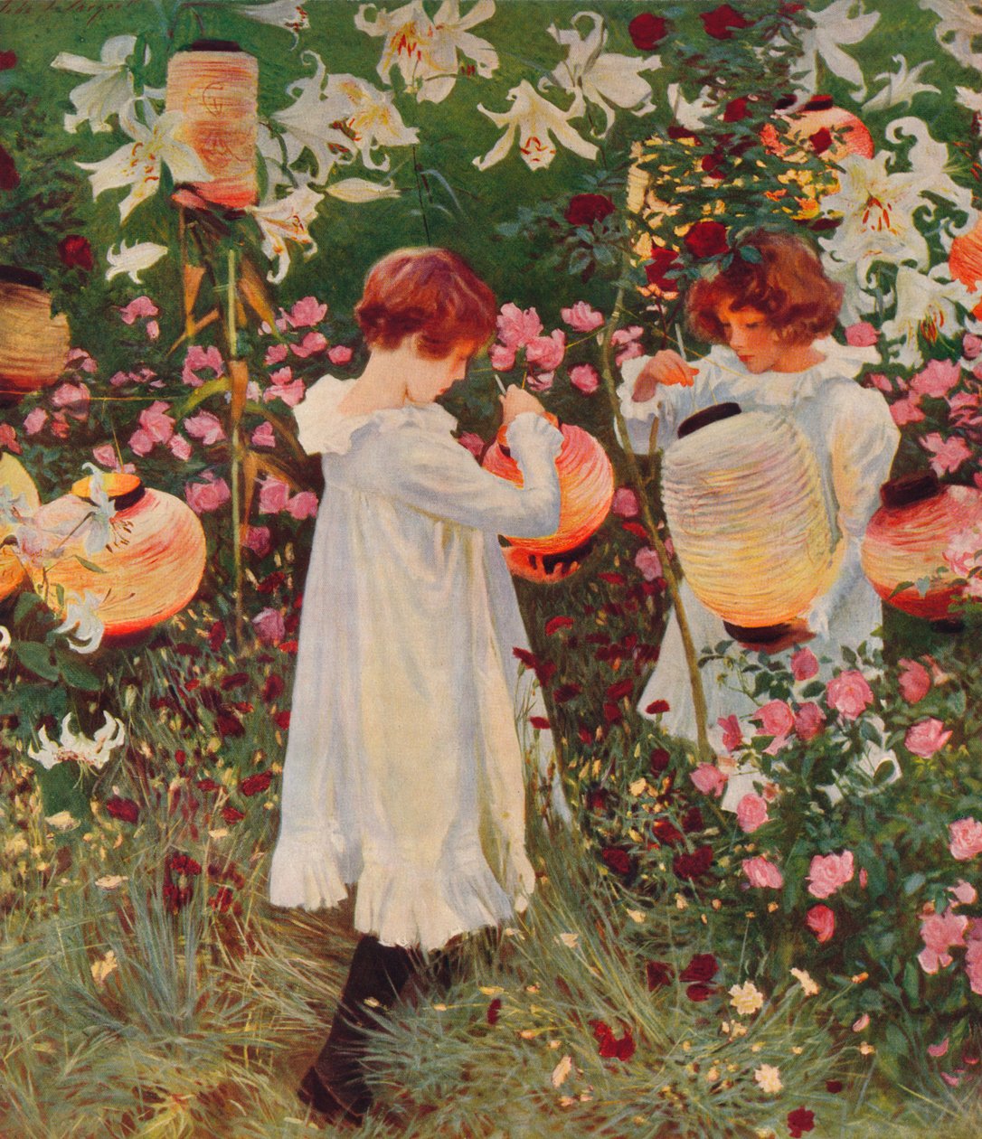 Cravo, Lírio, Lírio, Rosa, 1885-86, 1938 de John Singer Sargent