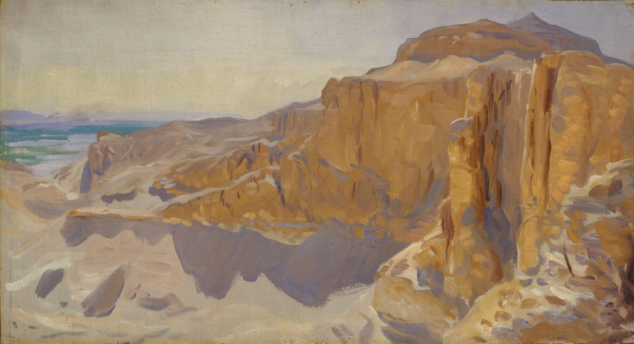 Penhascos em Deir el Bahri, Egito, 1890-91 de John Singer Sargent