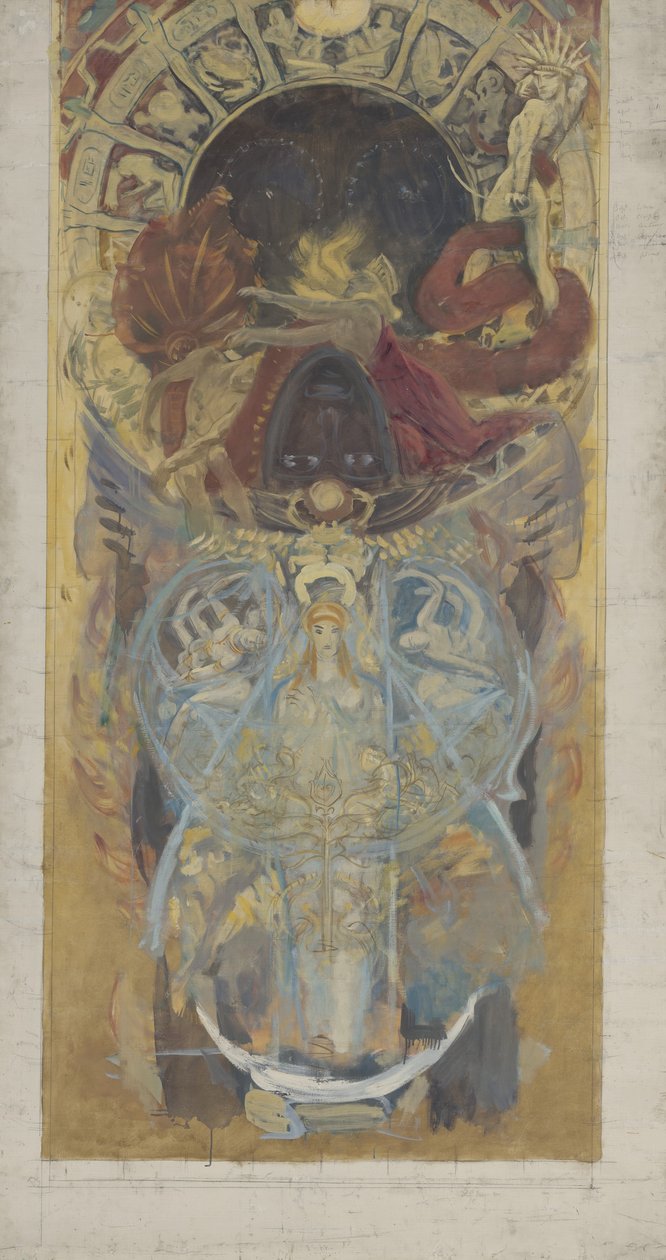 Design para a Biblioteca Pública de Boston, 1890-4 de John Singer Sargent