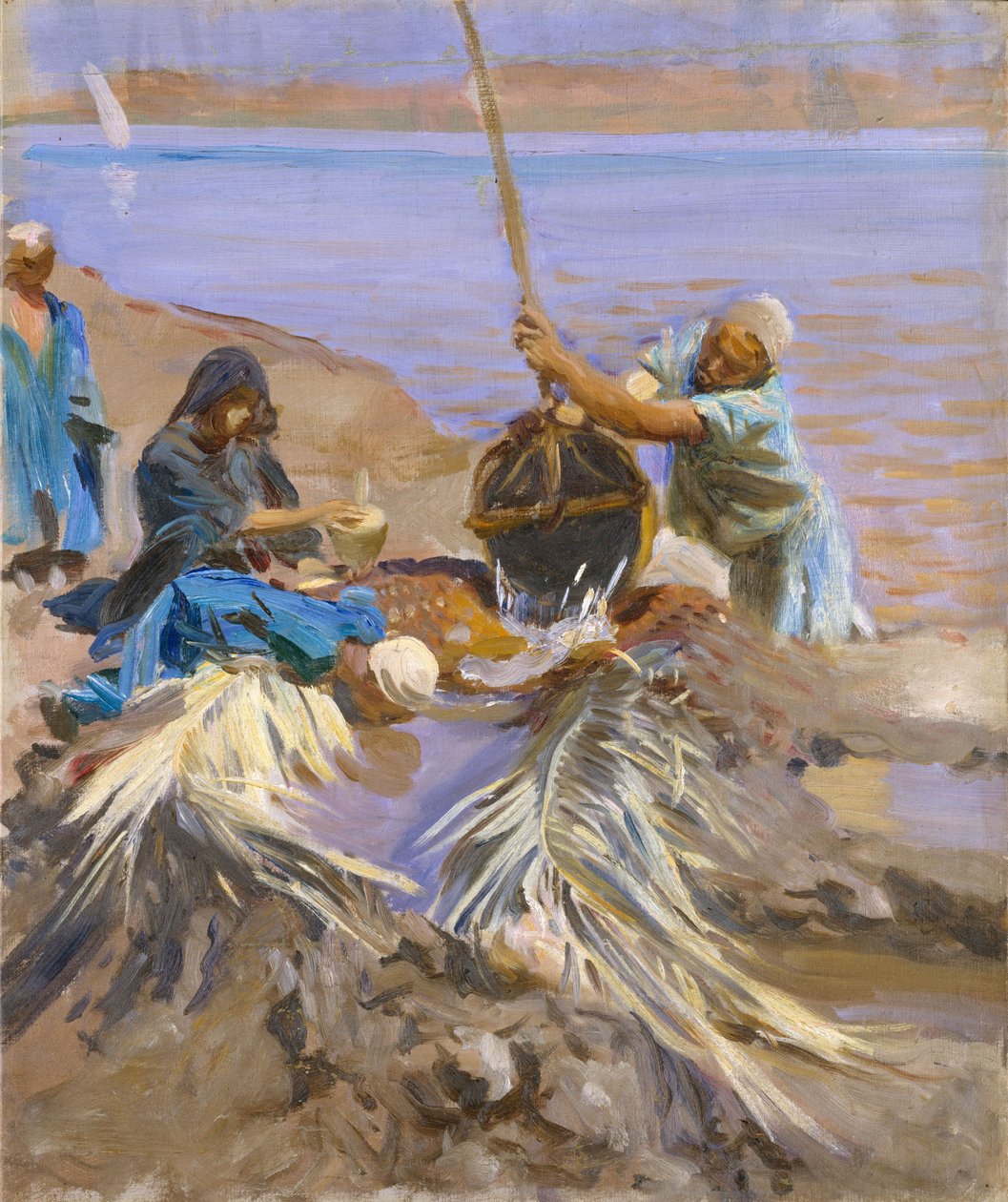 Egípcios levantando água do Nilo, 1890-91 de John Singer Sargent