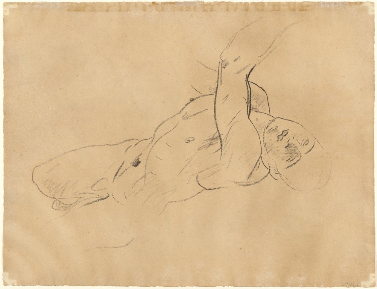Falling Masculino Nu [verso] de John Singer Sargent