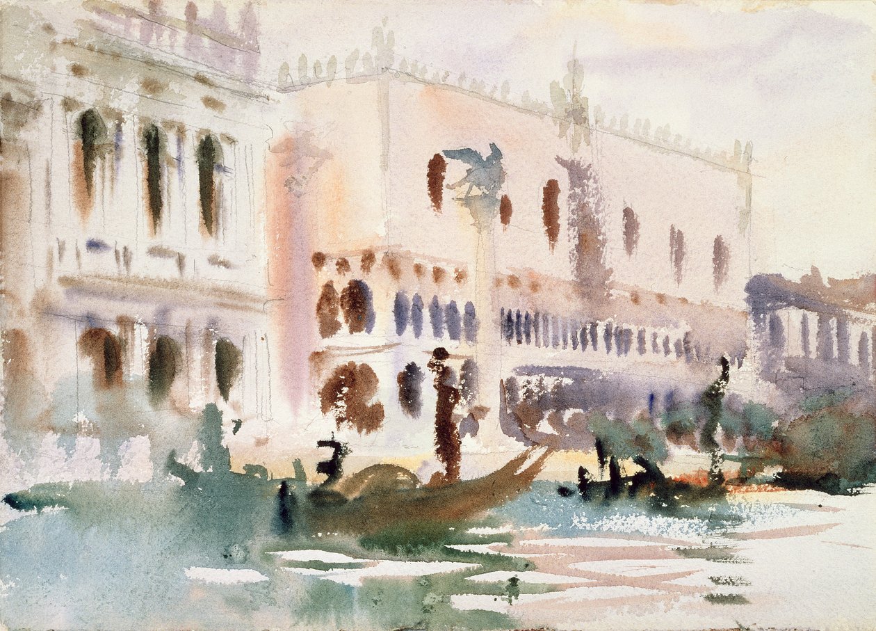 Da gôndola (wc no papel) de John Singer Sargent