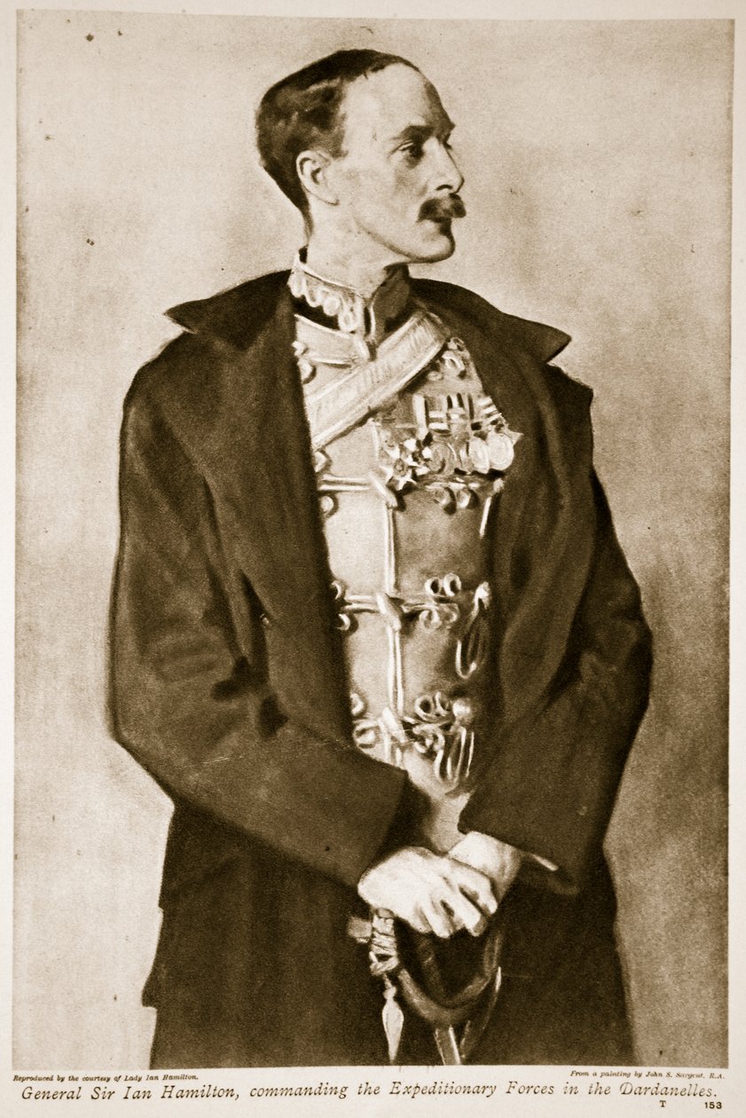 General Sir Ian Hamilton, comandante das Forças Expedicionárias nos Dardanelos, 1914-19 de John Singer Sargent