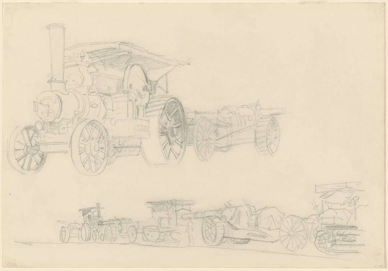 Carruagens de armas, França, 1918. de John Singer Sargent