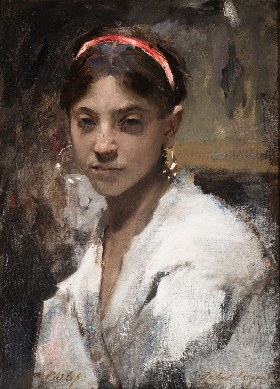 Cabeça de uma menina de Capri, 1878 de John Singer Sargent
