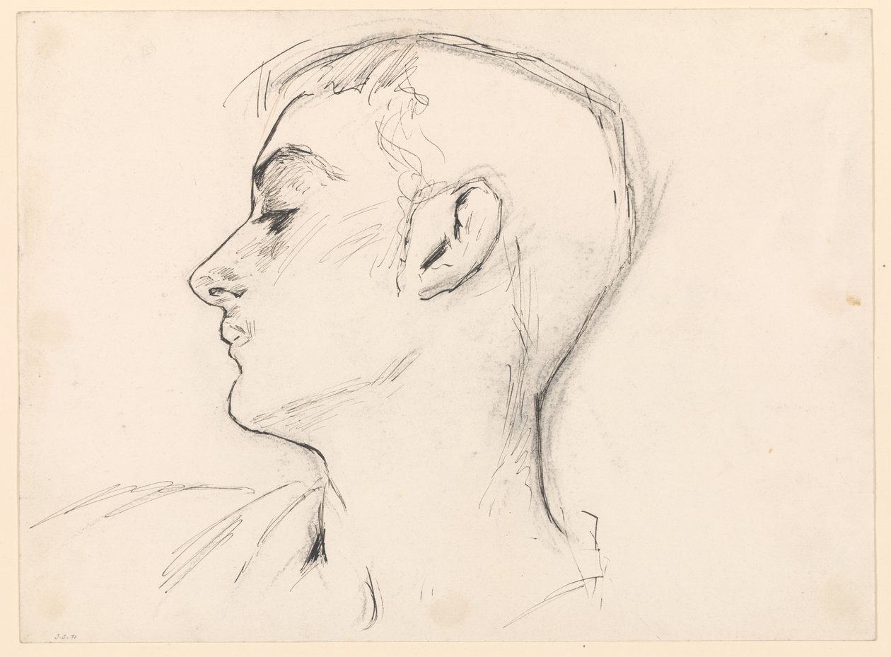 Cabeça de um jovem (Albert de Belleroche) de perfil de John Singer Sargent