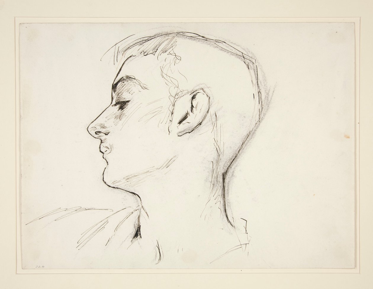 Cabeça de um jovem no perfil de John Singer Sargent