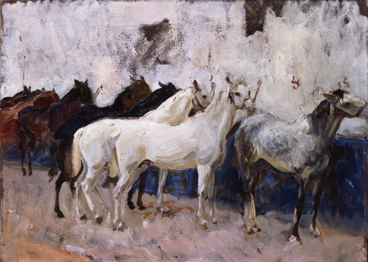 Cavalos em Palma de Maiorca, Espanha, 1908 de John Singer Sargent