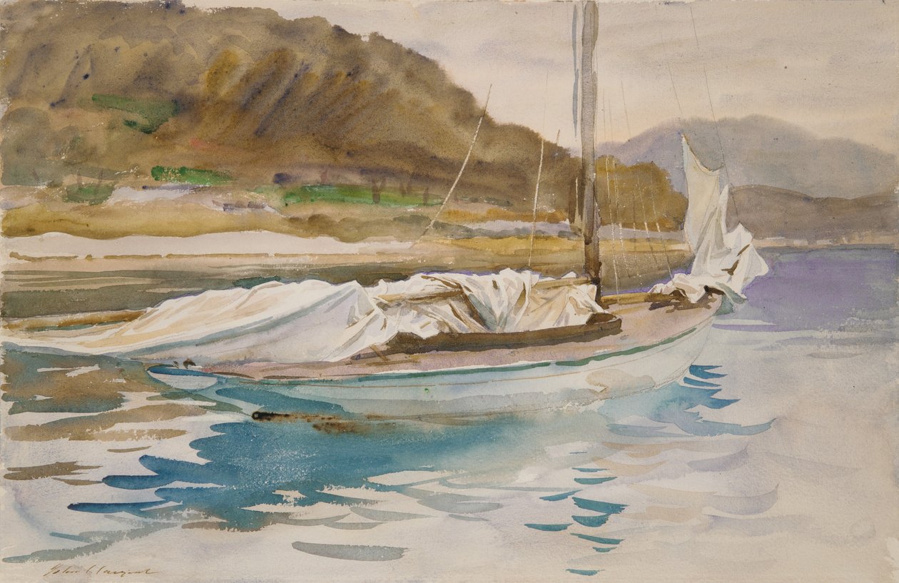 Velas ociosas, 1913 (wc e grafite em papel branco) de John Singer Sargent