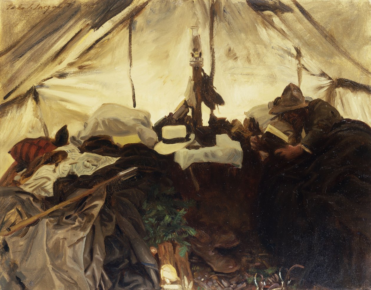 Dentro de uma barraca nas Montanhas Rochosas do Canadá, 1916 de John Singer Sargent