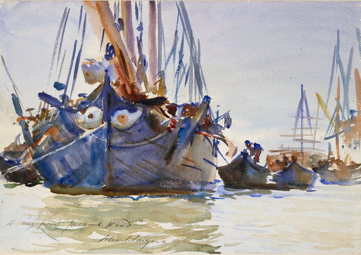 Navios à vela italianos em âncora, c1904-1907 de John Singer Sargent
