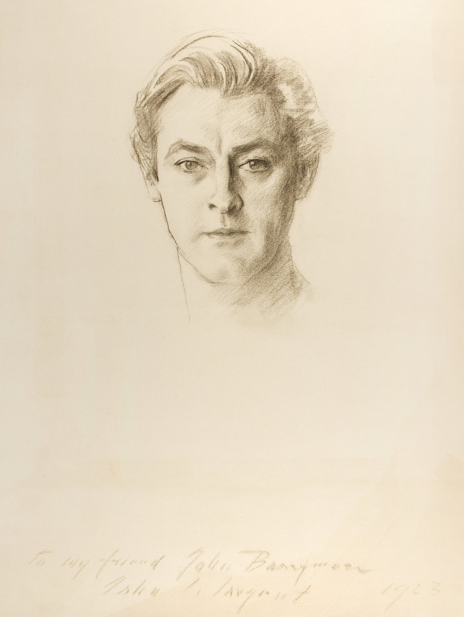 John Barrymore, 1923 (crayon no papel) de John Singer Sargent