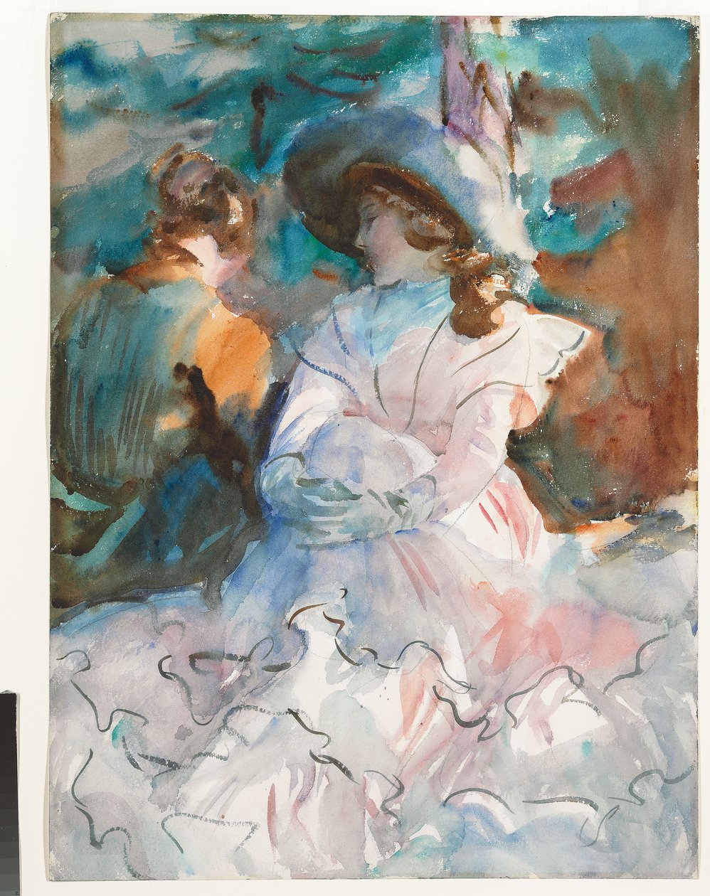 Damas na sombra: Abriès, 1912 de John Singer Sargent