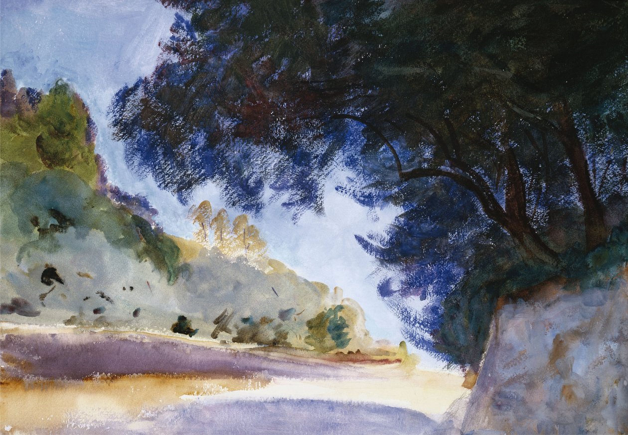Paisagem, Oliveiras, Corfu, 1909 de John Singer Sargent
