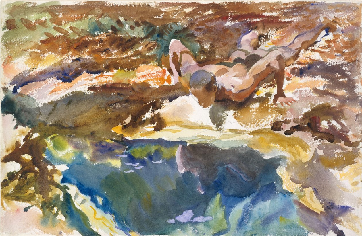 Homem e Piscina, Flórida, 1917 de John Singer Sargent