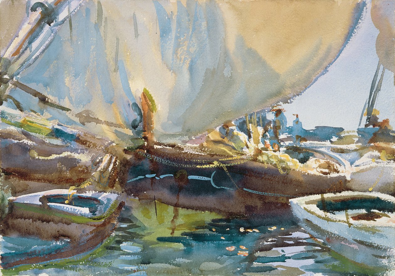 Barcos de Melão, c.1905 (wc no papel) de John Singer Sargent