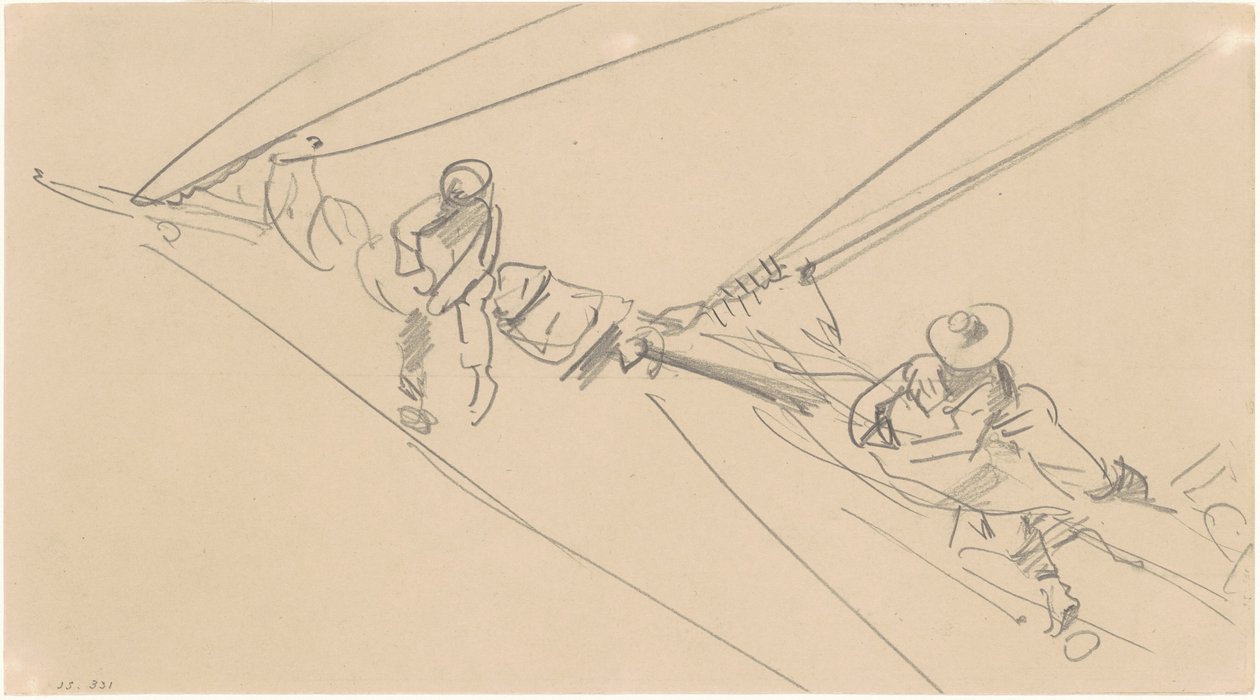 Homens em um Spar, c. 1876. de John Singer Sargent