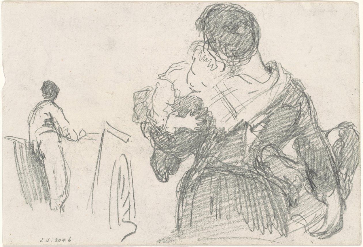 Mãe e Filho [recto], c. 1871-1872. de John Singer Sargent