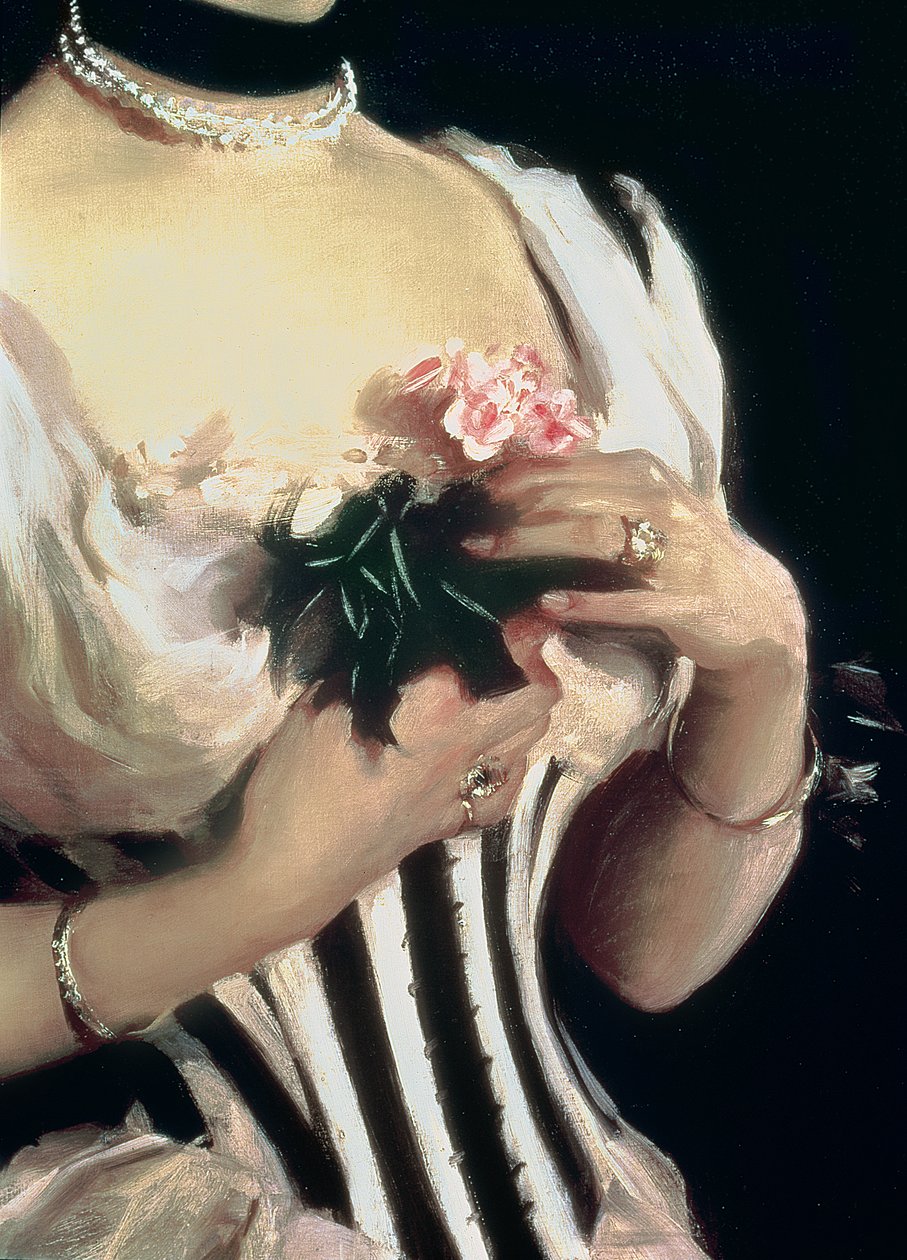 Sra. Wilton Phipps, c.1884 (detalhe) de John Singer Sargent