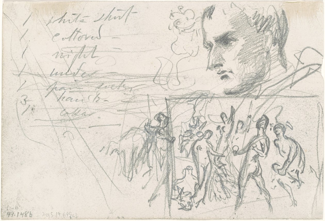 Cabeça Napoleônica e Julgamento de Paris [verso] de John Singer Sargent