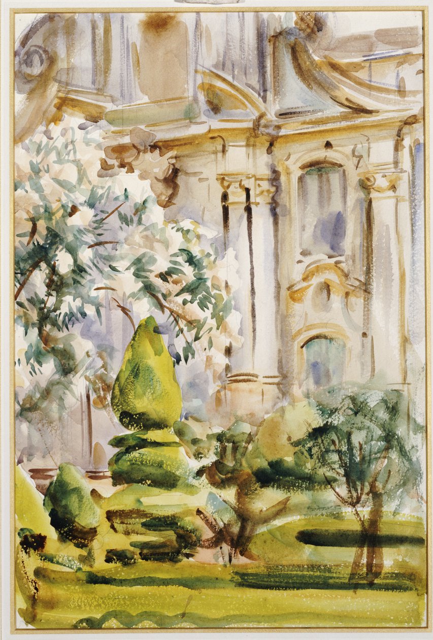 Palácio e jardins, Espanha, 1912 de John Singer Sargent