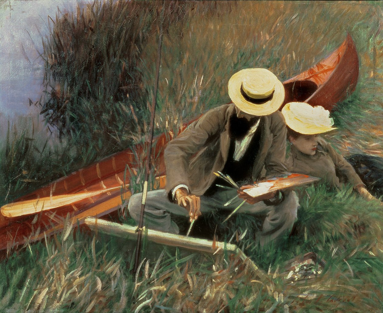 Paul Helleu esboçando sua esposa, 1889 de John Singer Sargent