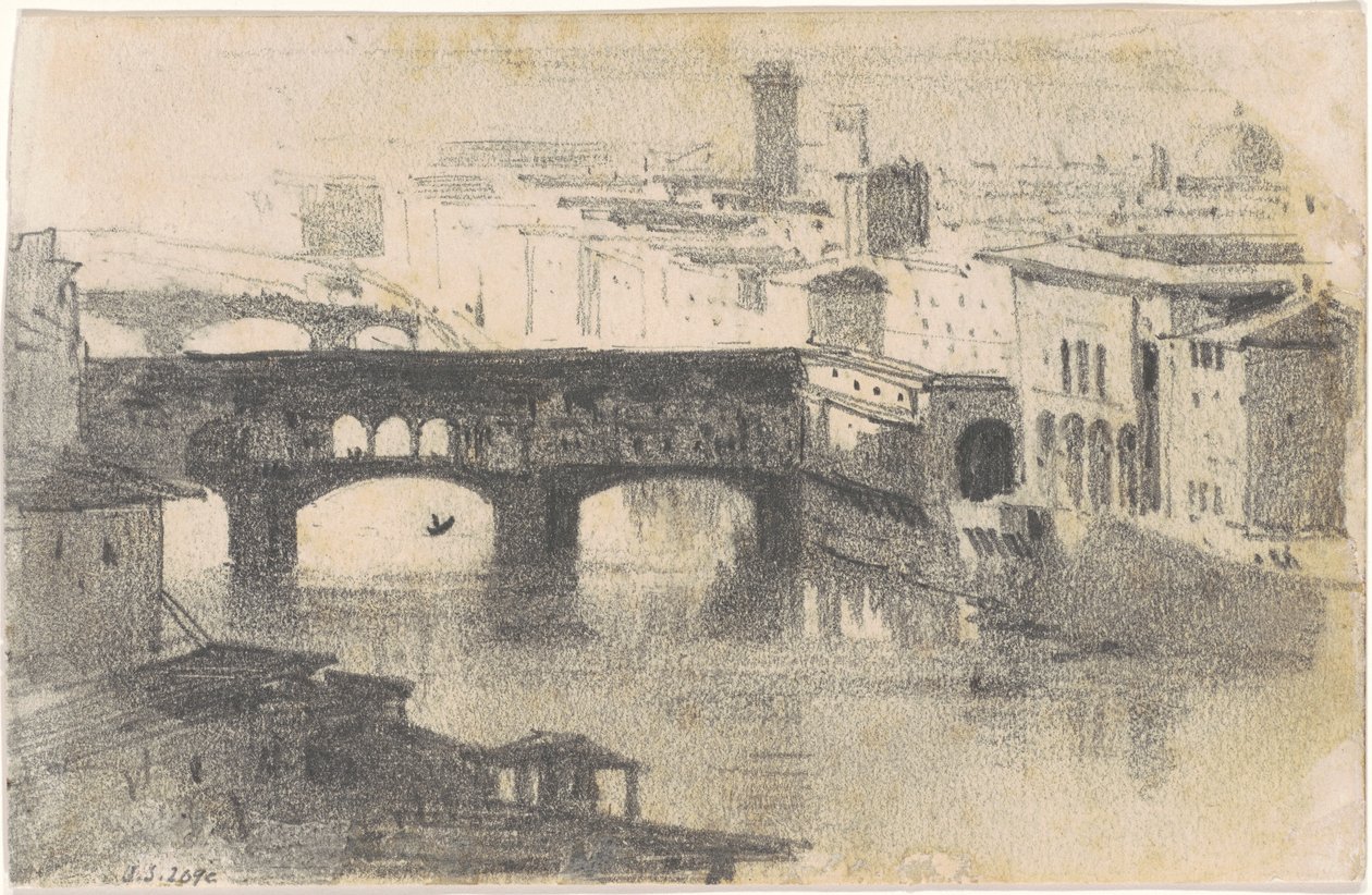Ponte Vecchio, Florença [recto], 1870-1872. de John Singer Sargent