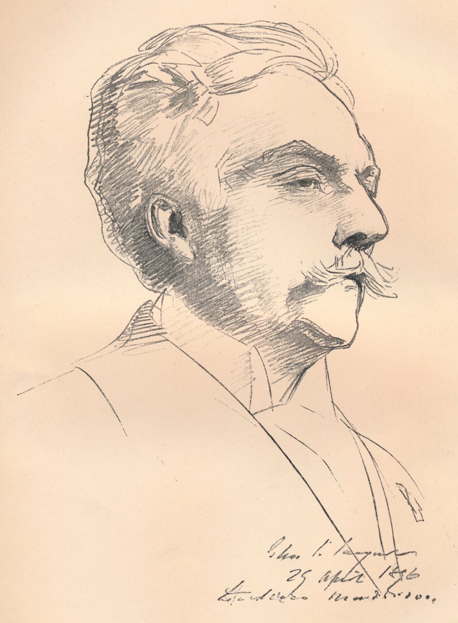 Retrato-esboço de M. Gabriel Faure, c1889 de John Singer Sargent