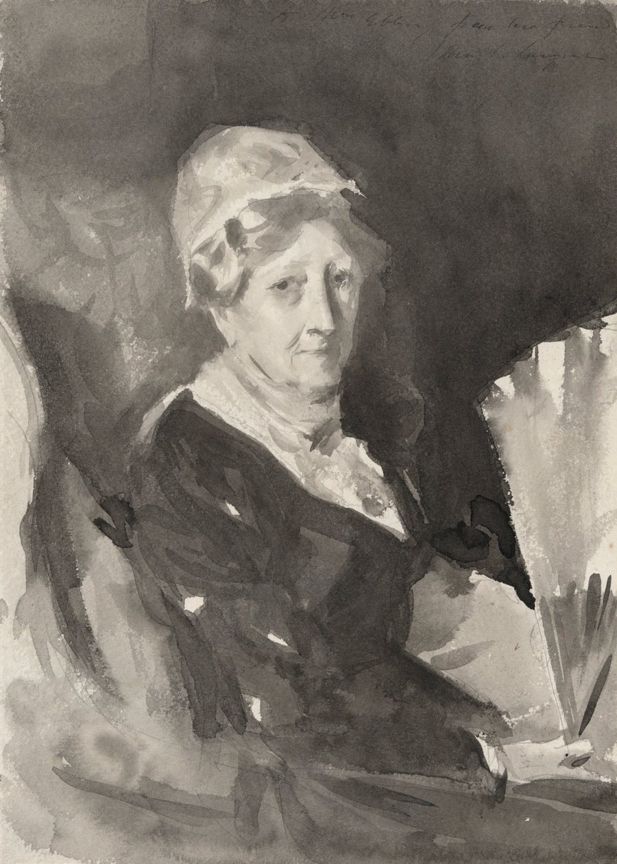 Retrato da Sra. Frederick Mead com um Fã de John Singer Sargent