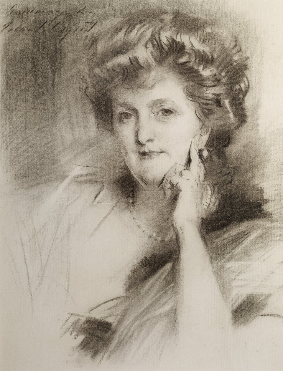 Retrato de uma mulher, depois de 1900 (giz em papel de wove) de John Singer Sargent