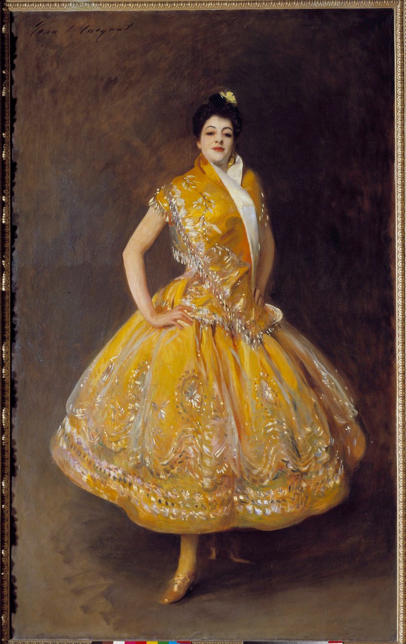 Retrato da bailarina espanhola Carmencita Pintura de John Singer Sargent (1856-1925) 1892 Sol. 2,32x1,42 m Paris, Musee d