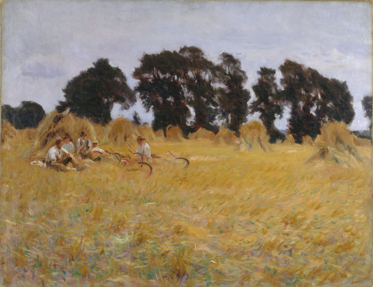 Ceifadores descansando em um campo de trigo, 1885 de John Singer Sargent