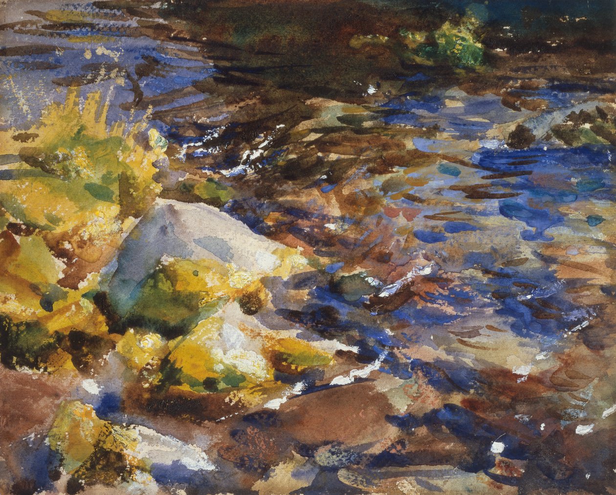 Reflexões: Rochas e Água de John Singer Sargent