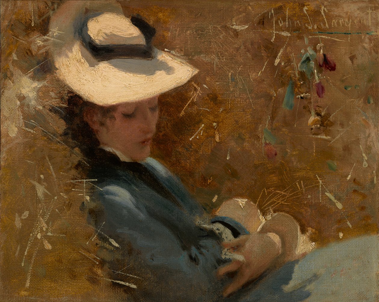 Descansando, c.1875 (óleo sobre tela) de John Singer Sargent