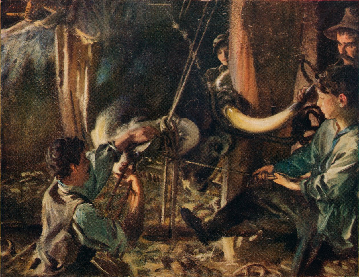Calçando o boi, c1910 de John Singer Sargent