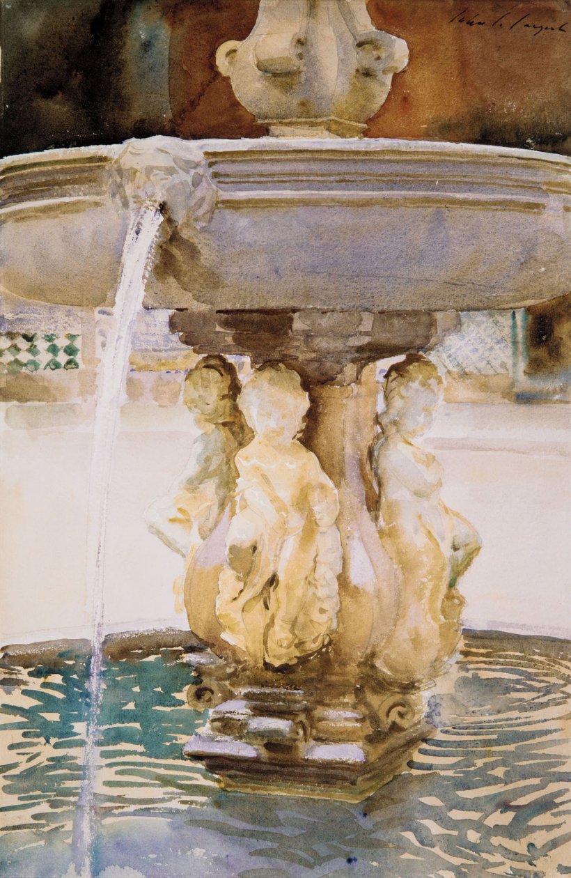 Fonte espanhola, 1912 (wc e grafite em papel branco wove) de John Singer Sargent