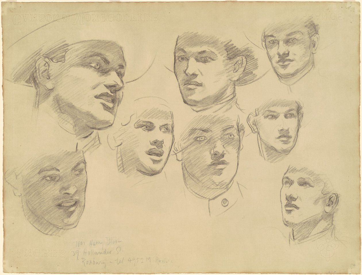 Estudos para entrar na guerra, 1920-1922. de John Singer Sargent