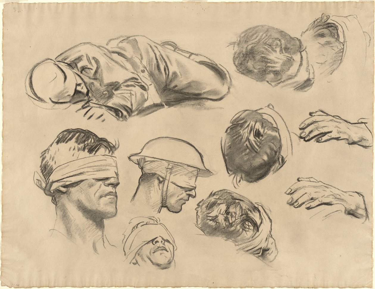 Estudos para "Gaseificado" de John Singer Sargent