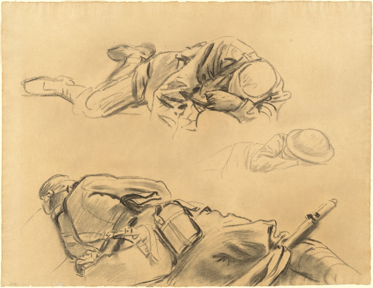 Estudos para Gassed, 1918-1919. de John Singer Sargent