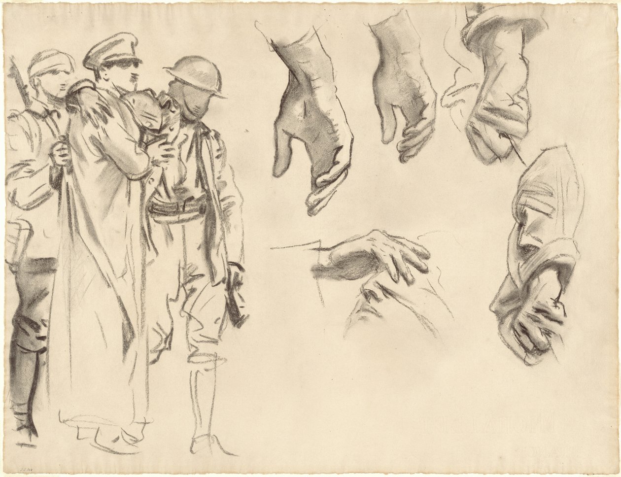 Estudos para Gassed, 1918-1919. de John Singer Sargent