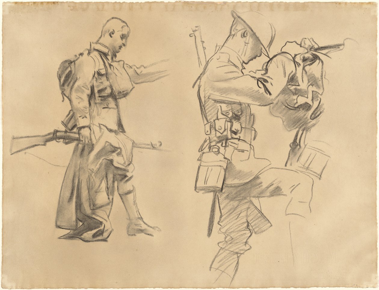Estudos para "Gassed" [reto] de John Singer Sargent