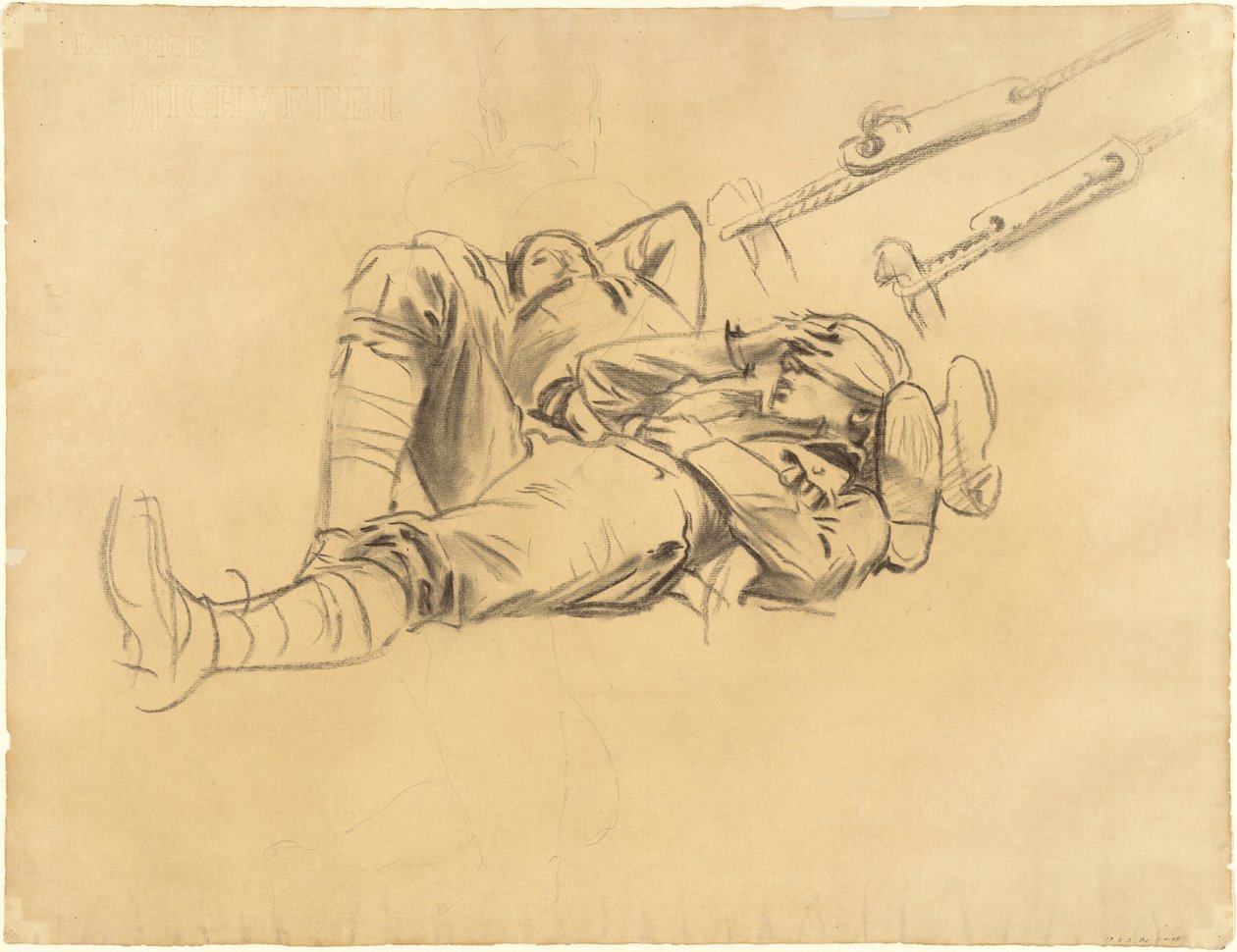 Estudos para Gassados [reto], 1918-1919. de John Singer Sargent