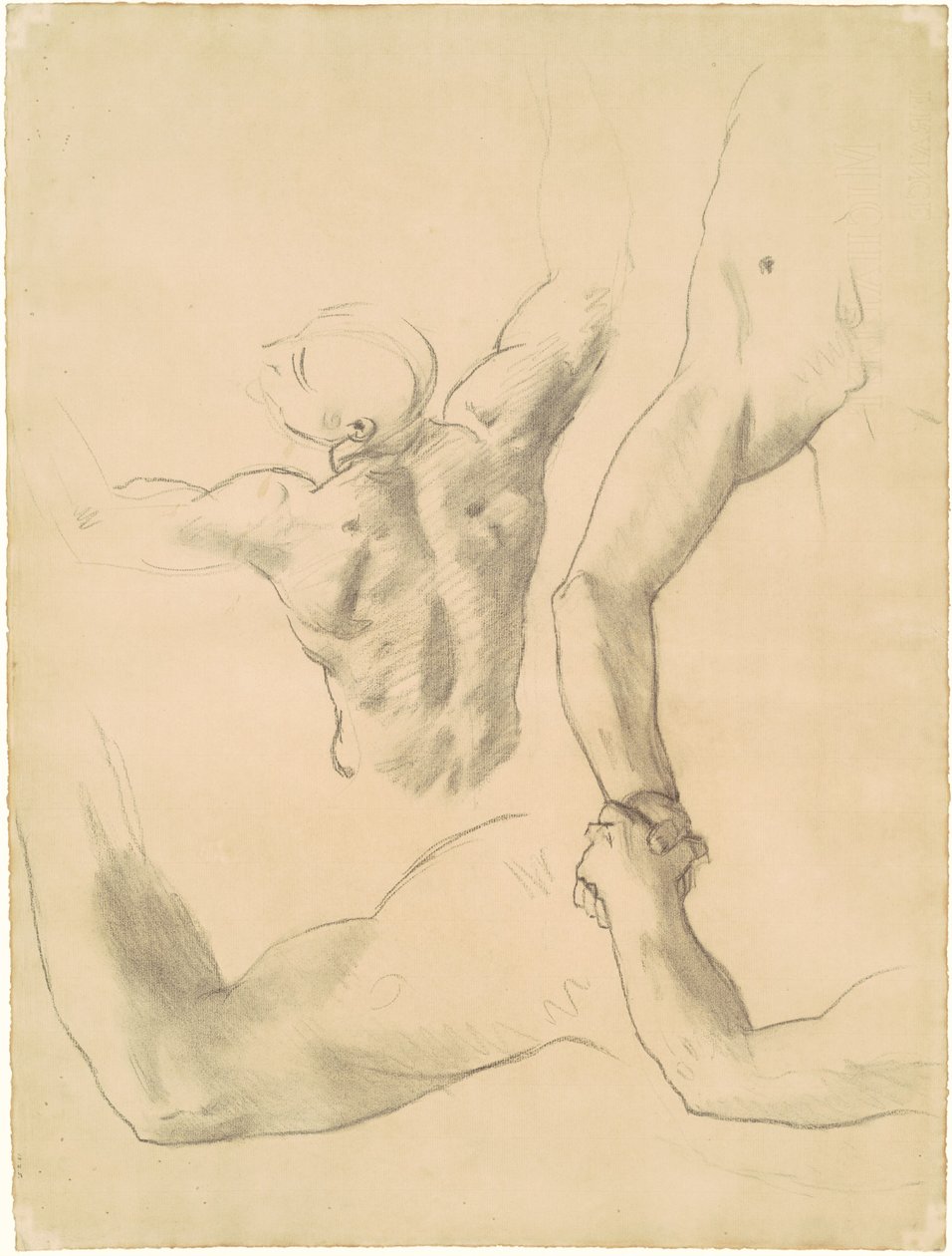Estudos para "Duas Figuras Masculinas Clássicas Wrestling" de John Singer Sargent