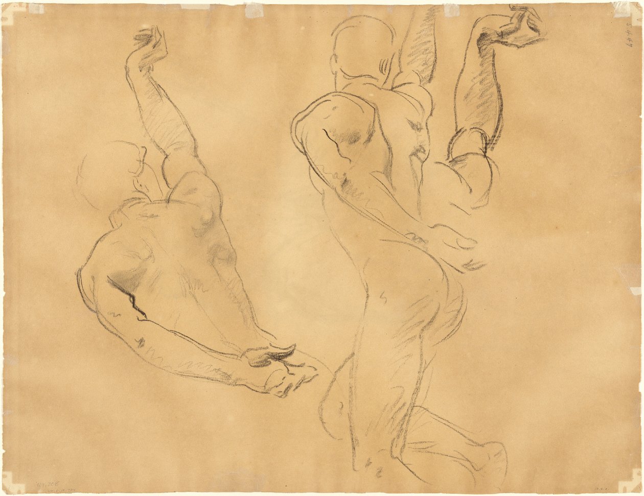 Estudos de nus masculinos [verso], 1918-1919. de John Singer Sargent