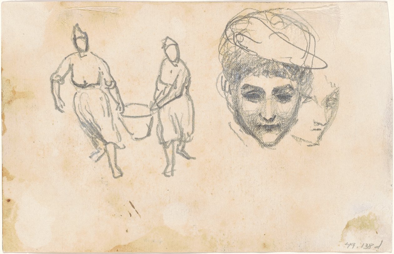 Estudos dos Camponeses [verso], 1870-1872. de John Singer Sargent