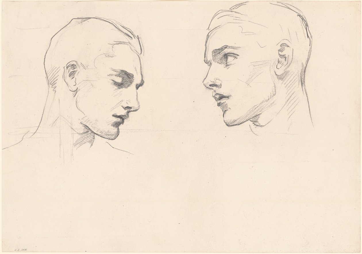 Estudos da cabeça de um homem, c. 1875. de John Singer Sargent