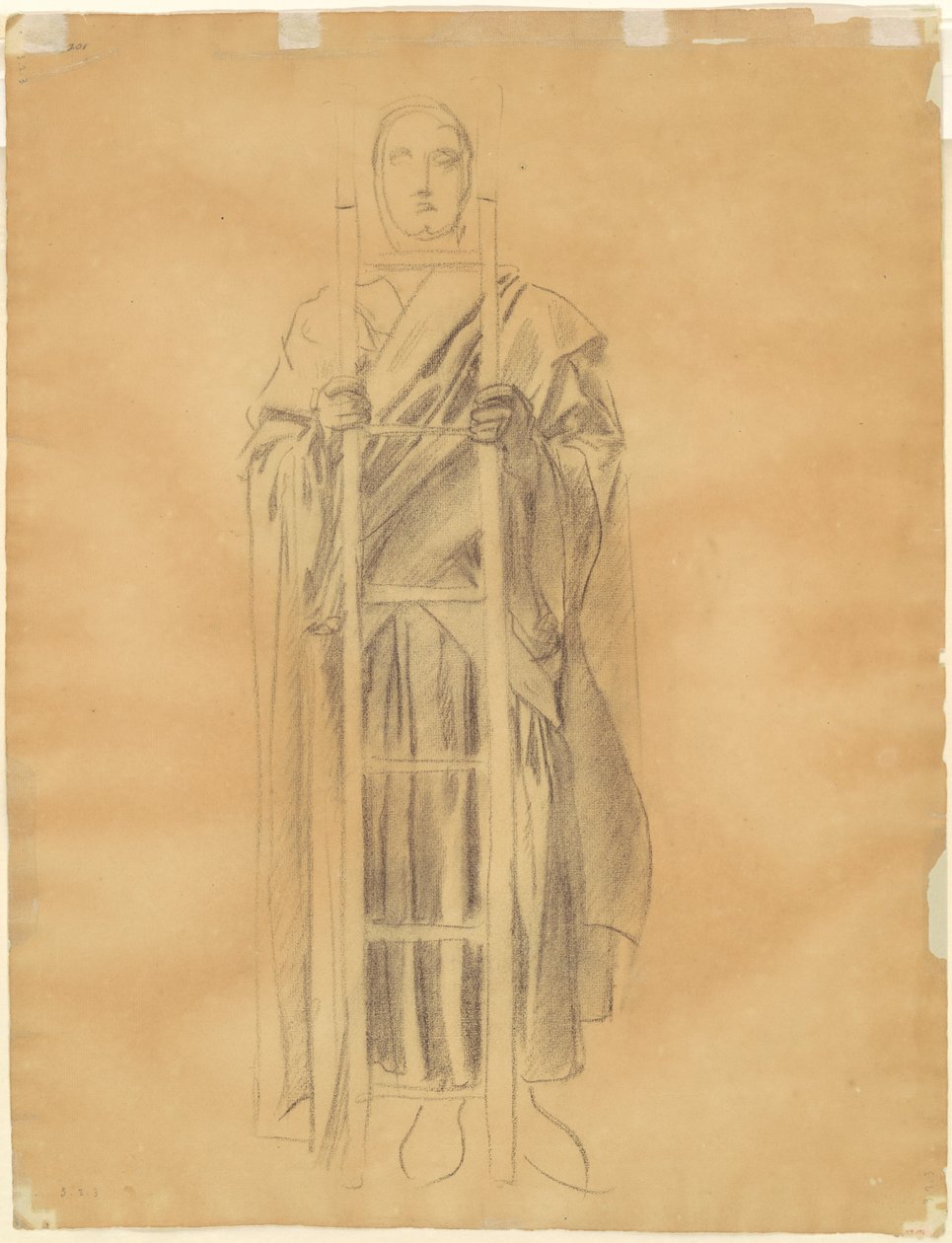 Estudo para "Dogma da Redenção: Friso dos Anjos" [verso] de John Singer Sargent