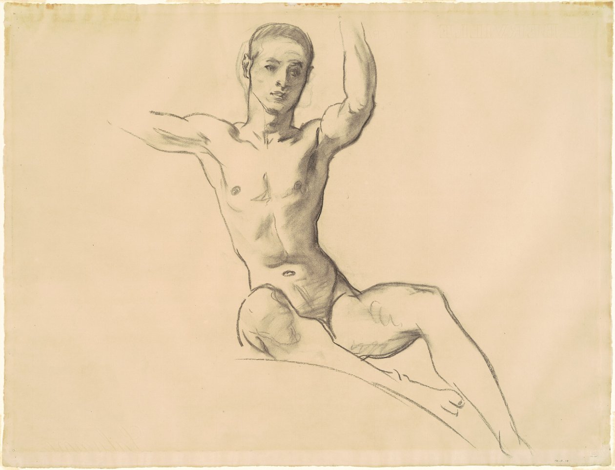 Estudo para figura acima de "Música" de John Singer Sargent